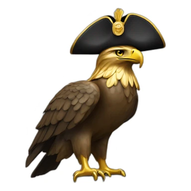 statue golden eagle with napoleon tricorne hat sticker