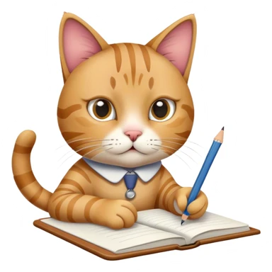 Cat doing homework  sticker