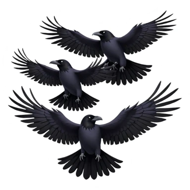group of ravens in flight sticker