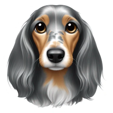 Long-haired marble dachshund sticker