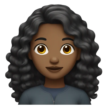 Girl with medium dark skin and wavy black hair sticker