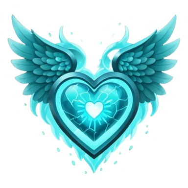 Minecraft Sculk Soul inside a winged dark cyan heart sticker