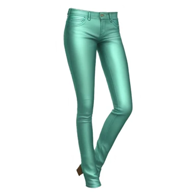 Realistic isolated side view of a metallic mint green jegging pants. sticker