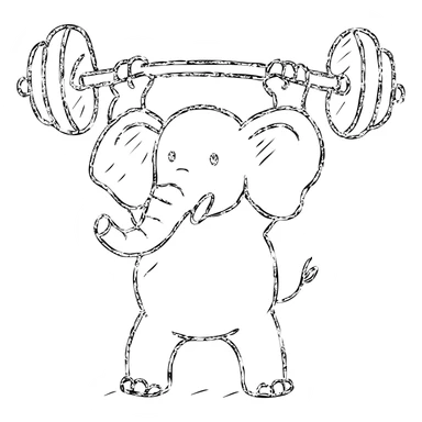 elephant lifting a barbell sticker