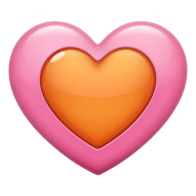 orange heart with pink shade sticker