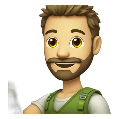 man with beard and with mojito sticker