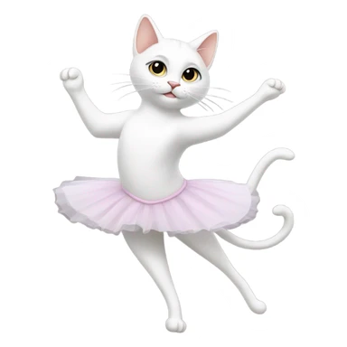 Ballerina white cat sticker