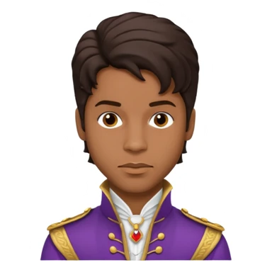 Prince Rogers Nelson with dark brown hair sticker