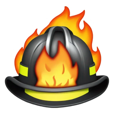 “Firefighter helmet with the word ‘Каска’ written on it, surrounded by flames, in a detailed and vibrant style.” sticker