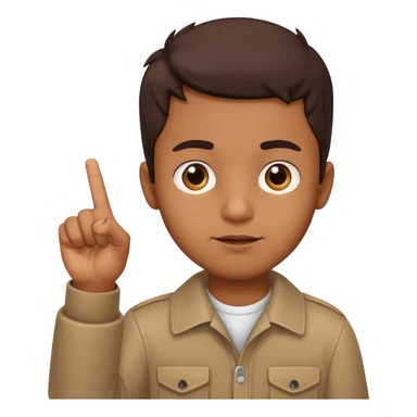 brown boy holding up middle finger  sticker