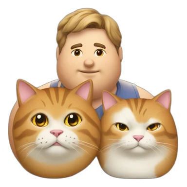 Fat cat and woman and man sticker
