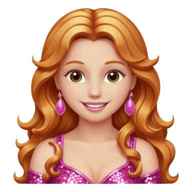 Venus, Goddess of Love from Gods and Goddesses with long reddish blonde hair, pink sequin outfit sticker