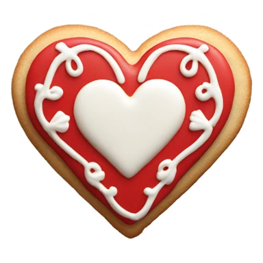 Red cookie heart with love sticker