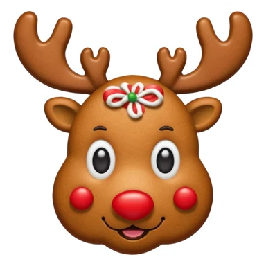 gingerbread cookie in reindeer shape sticker