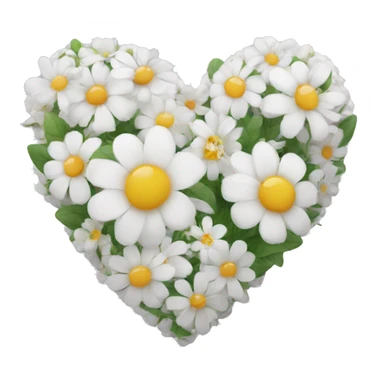 White Heart with flowers sticker