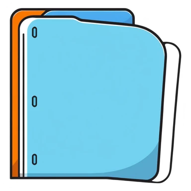 exact default Mac OS folder icon with the classic tab design in light pastel blue color sticker