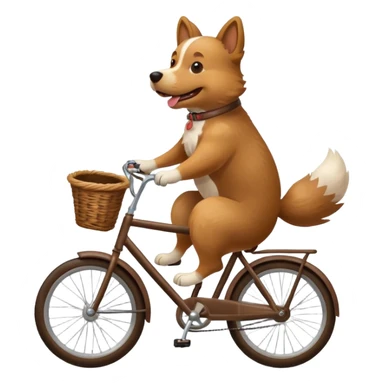 Dog riding bicycle sticker
