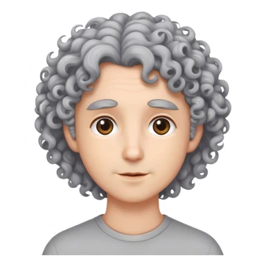 Me with curly gray hair  sticker