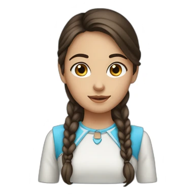 fille brune au yeux bleu sticker