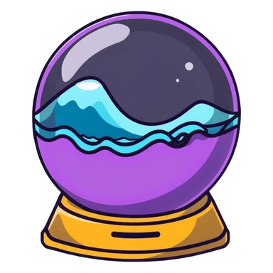  Crystal ball with wave sticker
