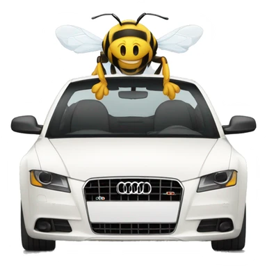Bee driving white Audi  sticker