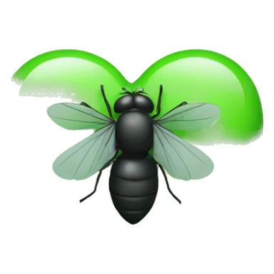 Black Fly on a green heart sticker