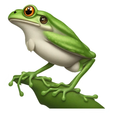 Frog sitting on top of a mockingbird sticker