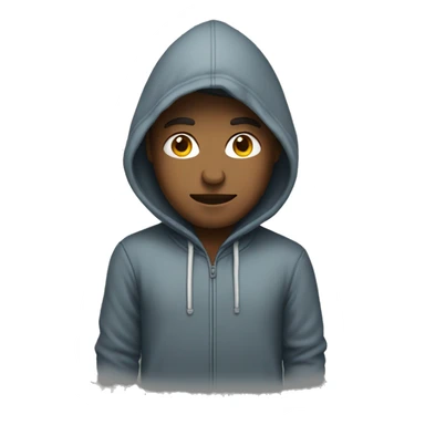 A person wearing a hoodie sticker