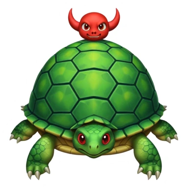 A devil in a turtle carapace sticker