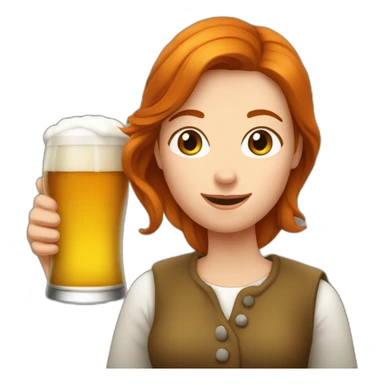 Une femme rousse qui boit de la bière sticker