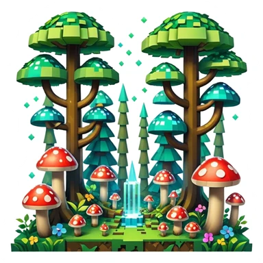 minecraft tematikos magic forest sticker