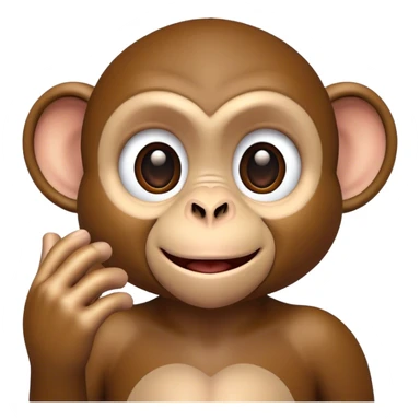 Monkey saying hello sticker