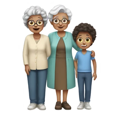 Grandma with a boy and girl sticker