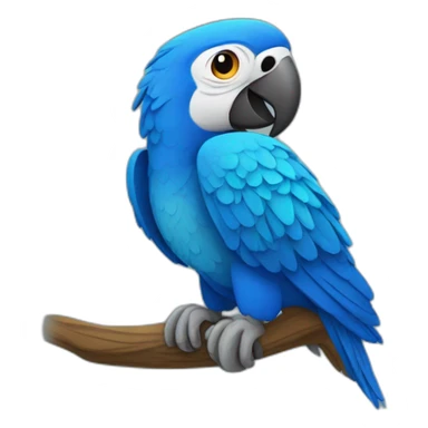 sad little blue macaw sticker