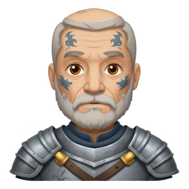 elderly tattooed knight, tattooed shoulder sticker