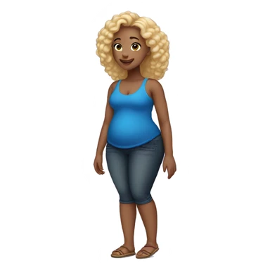 light skin girl with big belly sticker