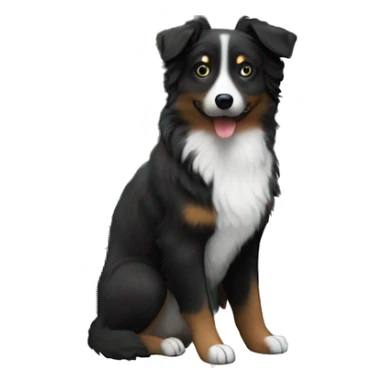 Small black australian shepherd dog Christmas tree sticker