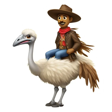 Cowboy riding ostrich  sticker