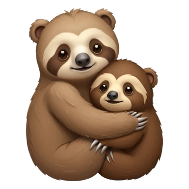 a sloth and a bear hugging sticker