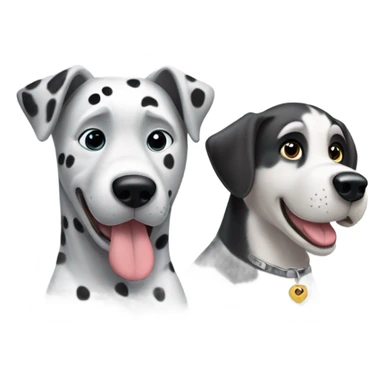 dalmatian and white and grey siberian husky in love sticker