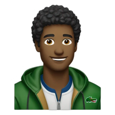 Lacoste black friends man drinking beer with windbreaker sticker