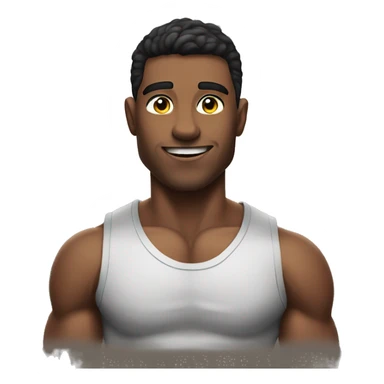 muscular young man portrait saying “BESTO FRIENDO” sticker