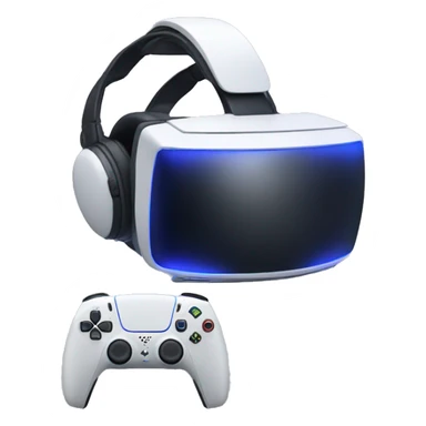 Ps5 with a gaming headset on sticker