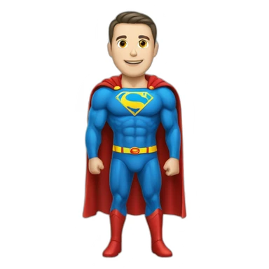 Super man Zelenski with Ukrainian flag sticker