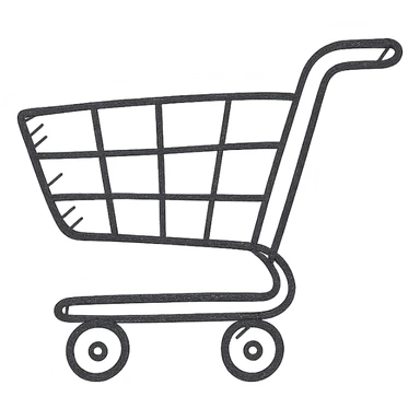 shopping cart icon, playful and sketchy sticker