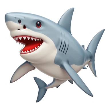 un requin avec des chausures rougr sticker