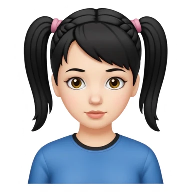 white girl with pig tails haircut black sticker