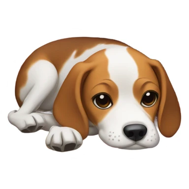 Beagle with 8 blankets on sticker