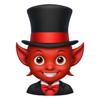 baby Devil with black top hat sticker