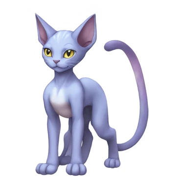 Anthro Mewtwo-Cat-Sphynx-Sona-Fakemon Nebula Full Body sticker